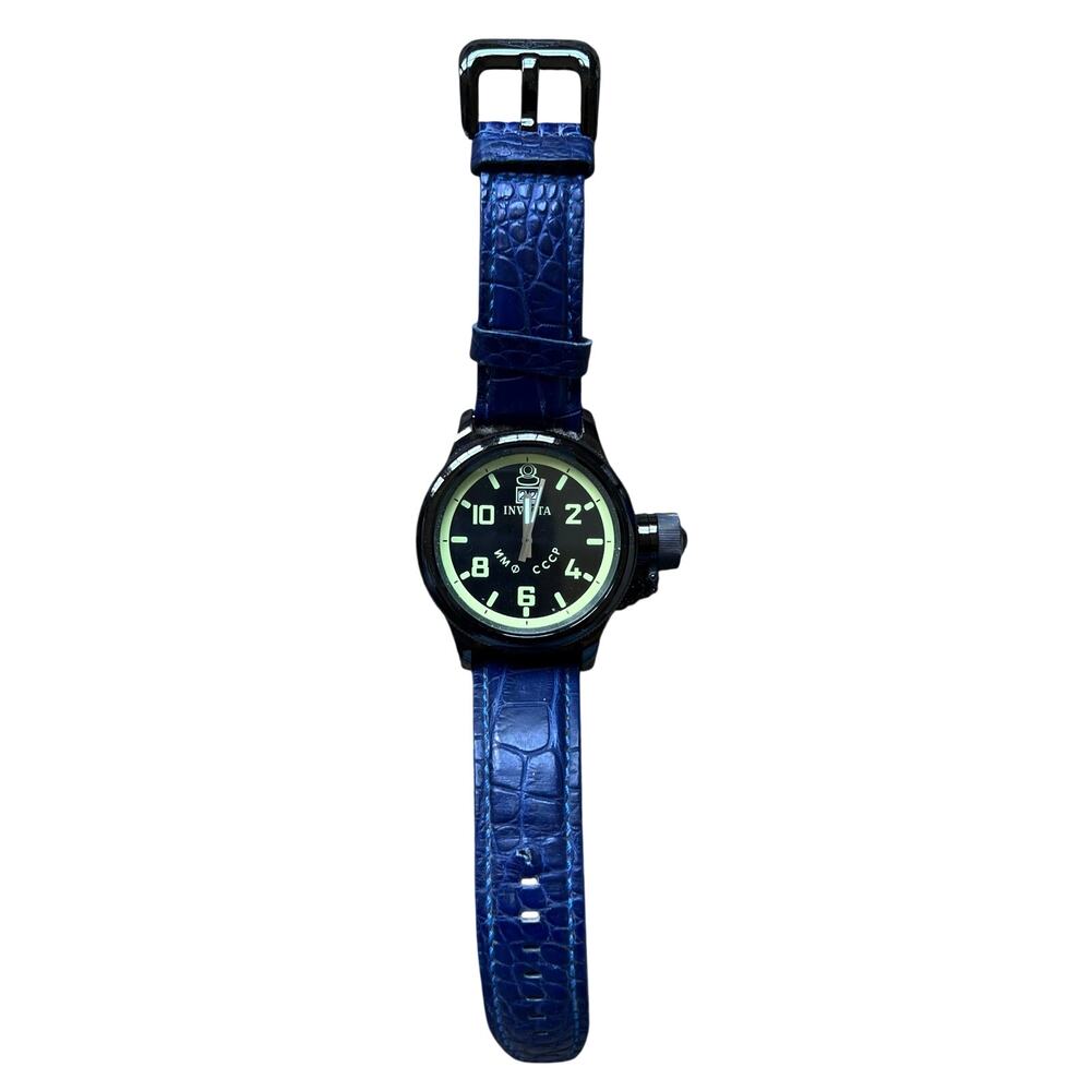 Invicta Russian Diver model 4338 Men’s watch w/ adj blue leather strap - Picture 2 of 7